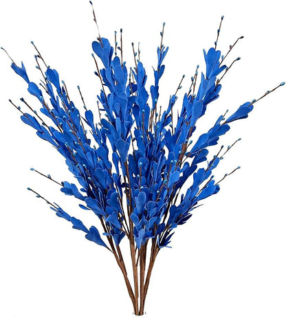 UiiziC Artificial Flowers Jasmine 8 PCS 31"/80cm Faux Plants Bulk Fake Flower Bouquet for Vase Fillers Floral Arrangement Wreath Wedding Party Bouquets Garden Centerpieces Decor (Blue)