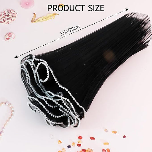 4 Yards Pearl Mesh Flower Wrapping Paper for Bouquets, Korean Floral Wrapping Paper, Pearl Mesh for Bouquets, DIY Gift Packaging, Valentines Flower Shop Decoration (4 Yards Black)