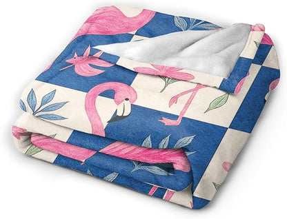 Flamingo Blanket Tropical Flamingo Throw Blanket Soft Cozy Fleece Fuzzy Stuffed Plush Flannel Animal Gifts for Girls Women Boys Kids Adults 60"X80"