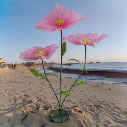 Artificial Giant Flower for Decoration - 5.6 Ft Large Artificial Silk Flower with Stems and Stands - Big Flores Gigantes for Wedding Party Banquet Backdrop Decor, Photography Props Window Display