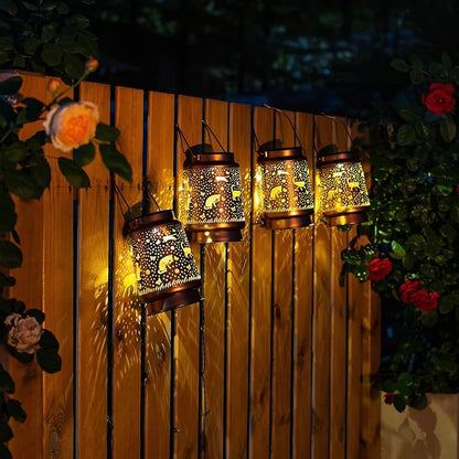 Christmas Gifts for Women Cat Solar Lanterns Outdoor Waterproof Hanging Solar Lights Cat Gifts for Women Men Metal Decorative LED Cat Lanterns for Garden Decor,Yard,Patio,Lawn,Pathway,Landscape