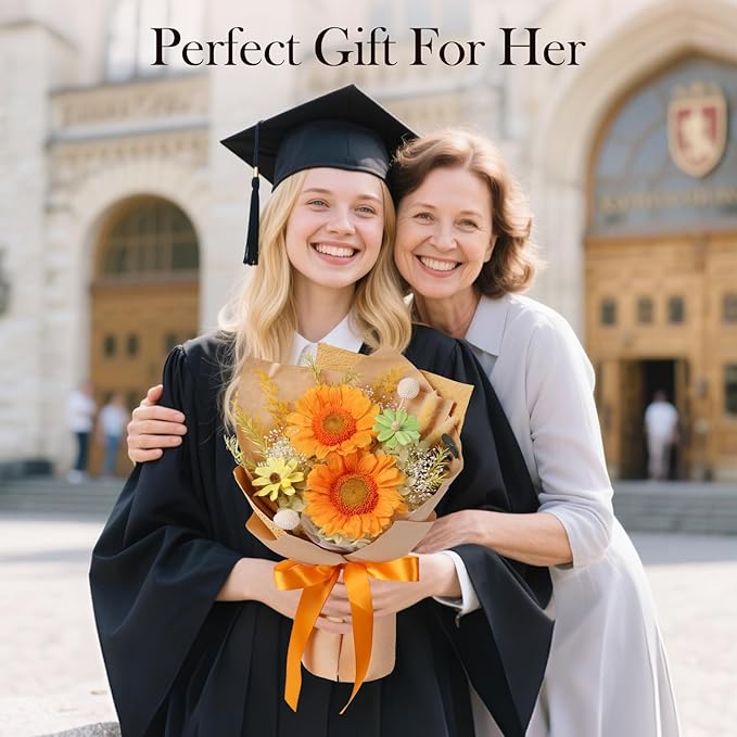 Forever Flowers for Delivery - Preserved Sunflowers Bouquet, Real Sunflowers That Last 3 Years, Eternal flowers Bouquet for Her Mother Mom Wife Friends Birthday Gifts for Women
