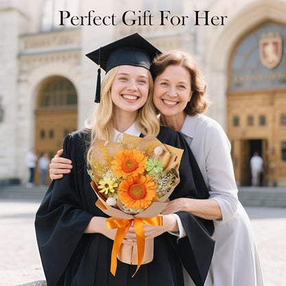 Forever Flowers for Delivery - Preserved Sunflowers Bouquet, Real Sunflowers That Last 3 Years, Eternal flowers Bouquet for Her Mother Mom Wife Friends Birthday Gifts for Women