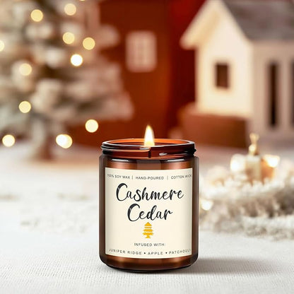 6 Pack Fall Winter Scented Candles for Home, Candles Gifts Sets for Women Men Birthday Thanksgiving Christmas, 7.1Oz Large Jar | Long Lasting Soy Wax Candles with Cinnamon Apple, Smoke Vanilla
