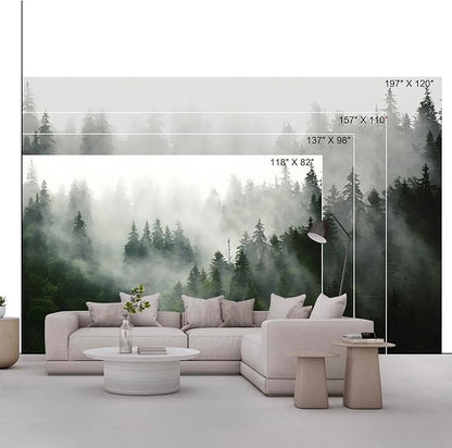 Forest Wall Murals Peel and Stick Forest murals Removable Waterproof Large Wallpaper for Living Room Bedroom (Color-3, 157×110 inch)