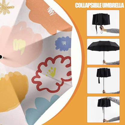 Small Compact Travel Automatic Folding Umbrella for Women, Portable Lightweight, Rain, Wind, UV Sun Shade