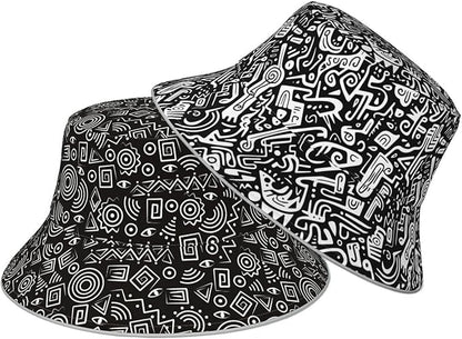Bucket Hat Beach Summer Sun Hat Reversible Fisherman Hats Double Sided Wearing for Women Men Boys Girls