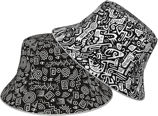 Bucket Hat Beach Summer Sun Hat Reversible Fisherman Hats Double Sided Wearing for Women Men Boys Girls