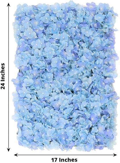 Efavormart 4 PCS Serenity Blue Silk Hydrangea Flower Mat Wall Wedding Event Decor for DIY Centerpiece Arrangement Party Decorations