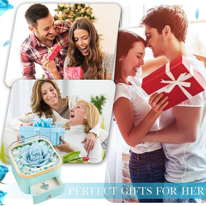 Beferr Christmas Day Rose Gifts for Mom Women Birthday Gifts Preserved Real Rose with Necklace Eternal Roses Forever Flowers for Delivery Prime Thanksgiving Flower Gifts for Grandma Wife Daughter Sister