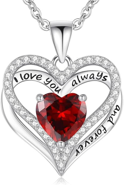 S925 Sterling Silver Necklace for Women, Wife Jewelry Rose Gold, Mom Birthday Valentines Mothers Day Gifts, Girlfriend Necklaces, Daughter Heart Jewel, Anniversary for Her