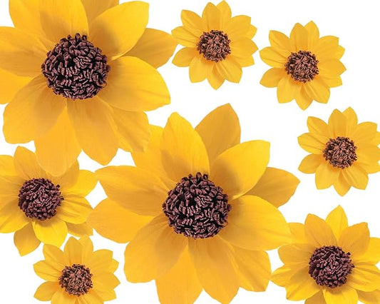 Letjolt Paper Sunflower Paper Wedding Flowers Home Decoration Handmade Flowers Wedding Decorations Baby Shower Bridal Shower Nursery Wall