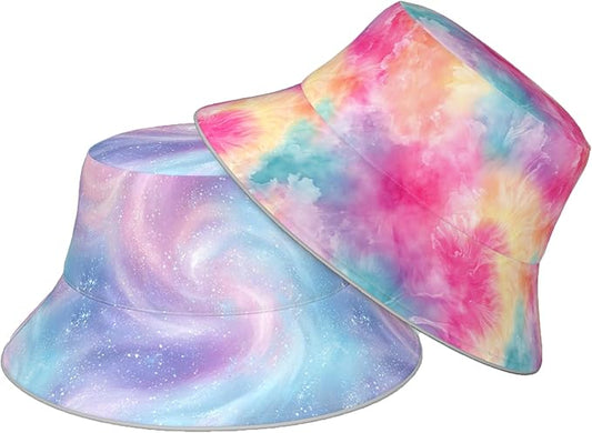 Bucket Hat Double-Side-Wear Reversible Sun Hat Beach Travel Hiking for Women Men