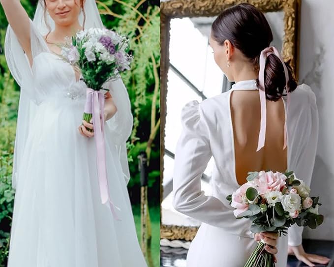 100 Yards White Satin Ribbon Polyester Ribbon for Gift Wrapping Very Suitable for Weddings Party Hair Bow Invitation Decorations and More（1-1/2 inch X 50Yards X 2 Roll）