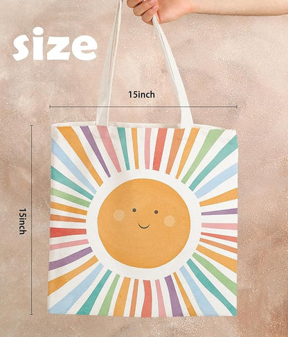 Sunshine Gifts Canvas Tote Bag for Women, Kids tote Bag,Reusable Grocery, Sunshine Gifts Shopping Bag, Birthdays Gift for Women Holiday