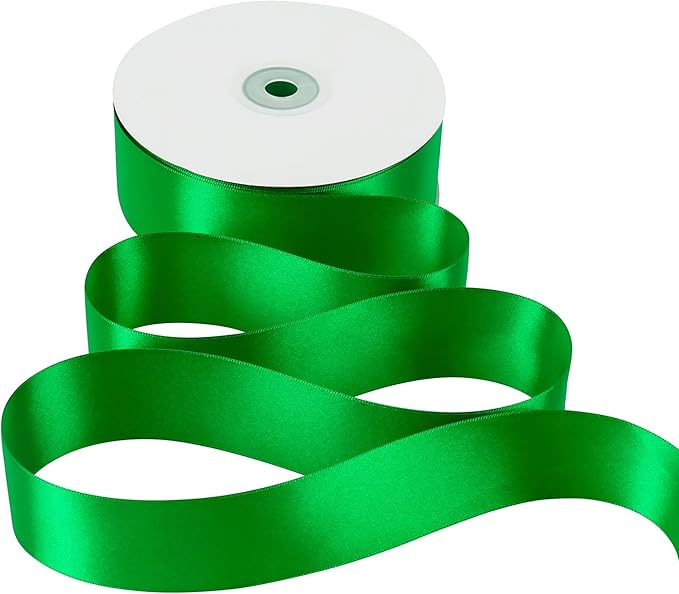 MEEDEE Satin Ribbon - Emerald Green, 1-1/2 Inch, Double Faced, 50 Yards for Christmas, Crafts, Weddings, Flowers, Holidays