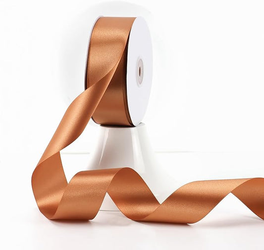 MEEDEE Terracotta Satin Ribbon - 1-1/2 Inch Double Faced Orange Ribbon by 50 Yards for Christmas, Thanksgiving, Fall, Wedding, Flower Bouquet