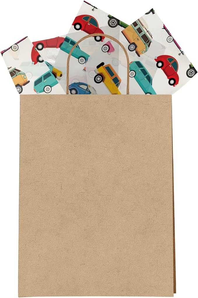 Automobiles Printed Tissue Paper for Gift Bags or Boxes and Wrapping - Cars Bulk Decorative Art Tissue Paper for Packaging and Gifting | 24 Sheets 20" x 30"