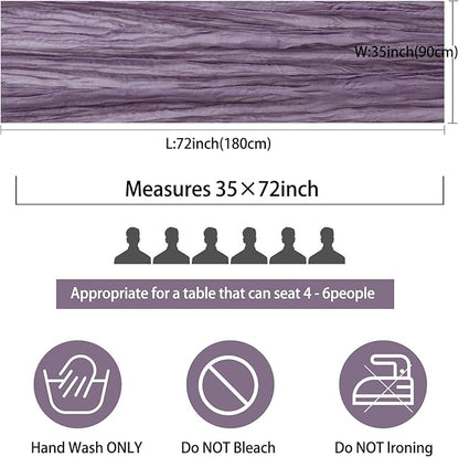 Fivenl 12 Pack Grape Cheesecloth Boho Gauze Table Runner 35x72 Inch Rustic Elegant Long Table Runner Wedding Bridal Shower Birthday Party Table Decor
