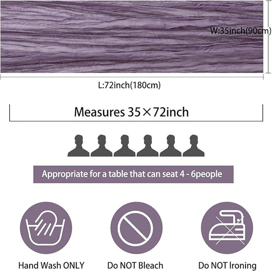 Fivenl 12 Pack Grape Cheesecloth Boho Gauze Table Runner 35x72 Inch Rustic Elegant Long Table Runner Wedding Bridal Shower Birthday Party Table Decor