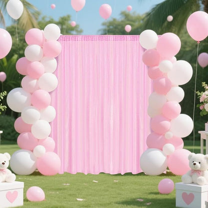 Matte Pink Sequin Backdrop Curtain 2 Pieces 2FTx8FT Glitter Photography Backdrop for Party Wedding Birthday Christmas Decorations
