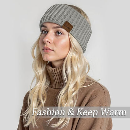 Loritta Womens Ear Warmers Headbands Winter Warm Fuzzy Cable Knit Head Wrap Fleece Lined Gifts