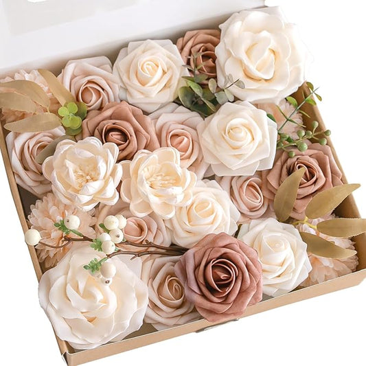Lookein Artificial Flowers for DIY Wedding Decoration Bridal Bouquet Table Centerpieces Flower Garland Wreaths Aisle Arch Flower Decoration Home Decor, Tender Dusty Rose