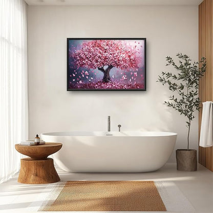Tree Large Wall Art Romantic Pink Cherry Blossom Flowers Pictures Wall Decor Big Floral Tree of LifeCanvas Painting Prints Framed Artwork Home Decorations for Living Room Dining Room Bedroom Office 36x24"