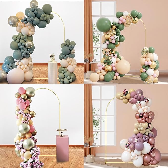 Wedding Arch Backdrop Stand 7.2FT Gold Wedding Balloon Arched Backdrop Stand Square Arch Frame for Birthday Party Bridal Baby Shower Ceremony Decoration