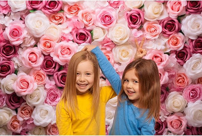 Pink Roses Background Flowers Wall Photography Background Various Floral Roses Backdrops Anniversary Birthday Wedding Baby Shower Backgrounds Decor Children Adults Video Studio Prop 10x6.5ft