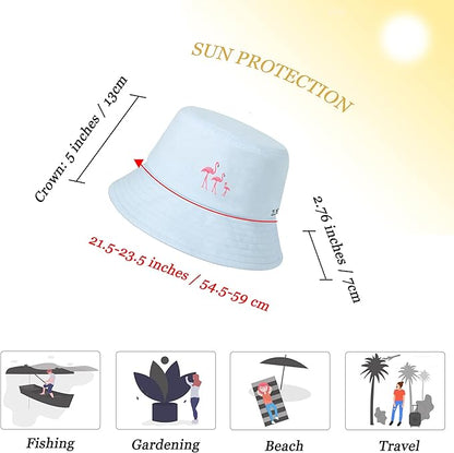 ZLYC Unisex Fashion Embroidered Bucket Hat Summer Fisherman Cap for Men Women