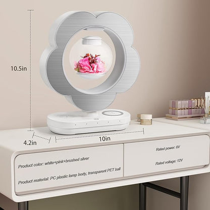 LoveLin Floral Preserved Rose Flowers with Bluetooth Speakers, 5W Magnetic Levitation Table Lamp with Variable Color LED Light, Unique Forever Flower Gift for Women, Girls, Mother and Grandma