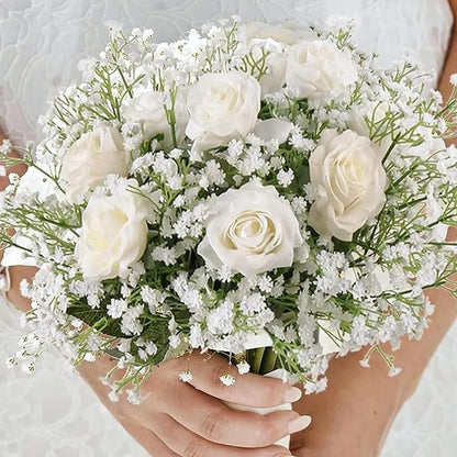 JIFTOK Babys Breath Artificial Flowers, 60 Pcs Fake Flowers Gypsophila Bouquet Fall Flowers Artificial for Decoration, Real Touch Silk Flower for Wedding Christmas DIY Party Home Garden Office(White)