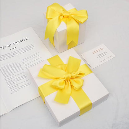 Daffodil Yellow Satin Ribbon, Double Faced 1-1/2 Inch X 50 Yards Daffodil Ribbon, Premium Satin Ribbon for Gift Wrapping, Crafts, Hair Bow Making, Sewing, Flower Bouquet, Wedding Party Decor