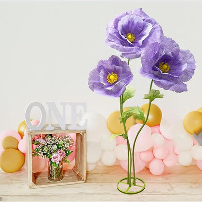 Giant Purple Artificial Hydrangea Flowers, 3Pack Large Fake Paper Flower for Decoration, No Fading 6.1Ft Tall Artificial Silk Flower Party Banquet Background Decor for Indoor Outdoors Large Bouquet