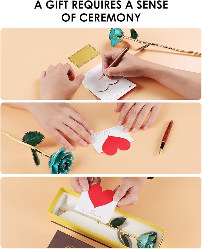 24K Gold Dipped Real Rose – Handcrafted, One of a Kind Gift – Timeless Romantic Present for Birthday, Valentine’s, Mother’s Day, Anniversary (Turquoise Blue)
