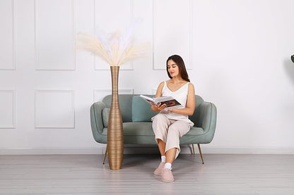 Leewadee Decorative Tall Floor Vase for Living Room Decor, 41 inches, Gold, Resin