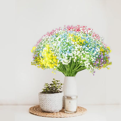 JIFTOK Babys Breath Artificial Flowers, 24 Pcs Fake Flowers Gypsophila Bouquet Fall Flowers Artificial for Decoration, Real Touch Silk Flower for Wedding Christmas DIY Party Home Garden (Mix Color)