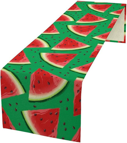Watermelon Table Runner,Summer Fruit Tropical Birthday Party Decoration Dining Room Home Kitchen Table Decor 13 x 60In