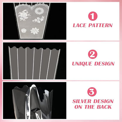 FOIMAS 100pcs Flower Bouquet Bag Plastic Wrapping Bags Clear Floral Bouquet Sleeve Cellophane Sleeves Flower Bouquet Packaging Bags for Flower Craft Birhtday Wedding Valentine's Day Mother's Day
