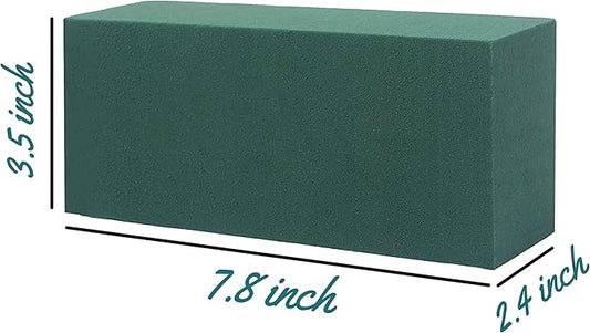 Large Pack of 3 Dry and Wet Floral Foam Blocks for Fresh and Artificial Flowers, Each (7.8” L x 3.5” W x 2.4” H), for Wedding, Birthdays, Home, Office, and Garden Decorations