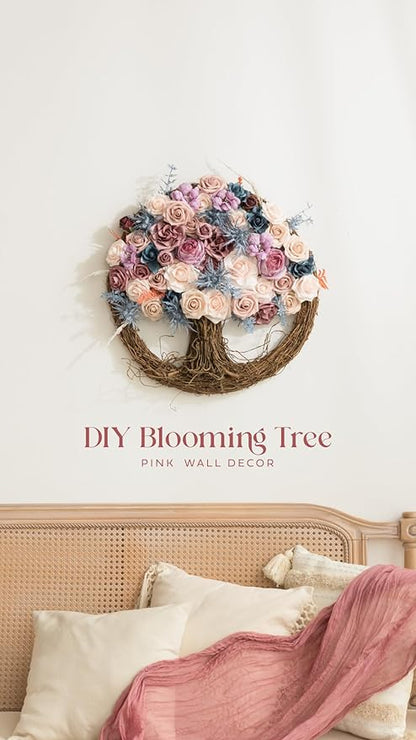Ling's moment Artificial Flowers 1.5" and 2" Dusty Rose 25pcs Realistic Rose Buds and Petite Roses w/Stem for DIY Wedding Bouquets Centerpieces Boutonniere Corsages Flower Decorations