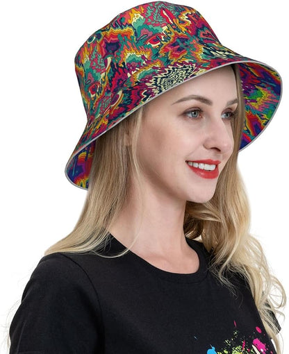 Bucket Hat Beach Summer Sun Hat Reversible Fisherman Hats Double Sided Wearing for Women Men Boys Girls