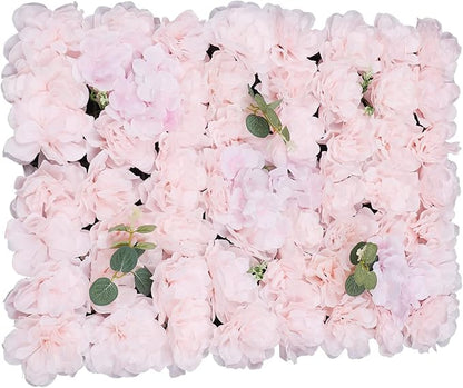 15.74"x 23.62" Artificial Flower Wall Panels,Flower Wall Mat Silk Flower Panels for Outdoor Garden Backyard Fence Fence Privacy Screen and Indoor Wall Decor (6Pcs Light Pink)