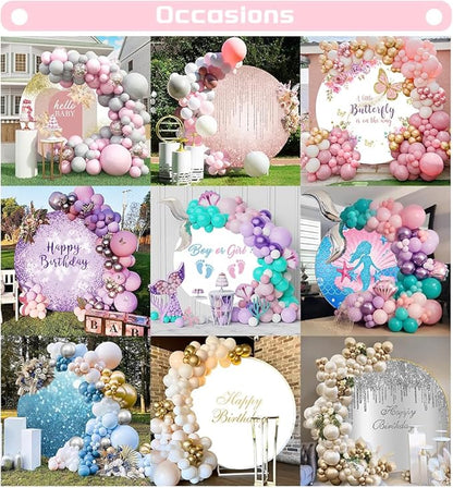 OERJU 6.5x6.5ft Bear Baby Shower Round Backdrop We Can Bearly Wait Lovely Photography Background Green Leaves Floral Circle Backdrop Cover Birthday Gender Reveal Party Decoration Photo Booth Props