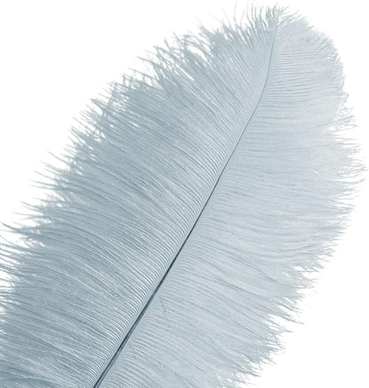 Piokio 10 pcs Natural Grey Ostrich Feathers 14-16 inch(35-40 cm) Bulk for Wedding Party Decoration Gatsby Decorations