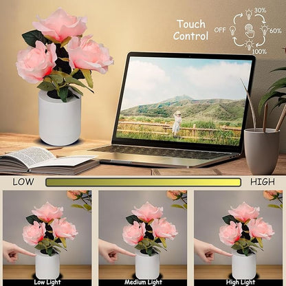 Led Flower Lamp Gift for Women,Sunflowers Flower Lamp Table Lamp Night Light for Bedroom Decor,Mothers Day Birthday Gifts for Her Mom Wife Friends Girlfriend Teacher Grandma (Pink)