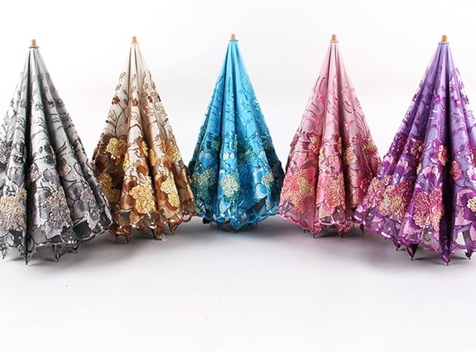 Honeystore Flower Lace Parasols for Wedding Party Lace Bridal Umbrella