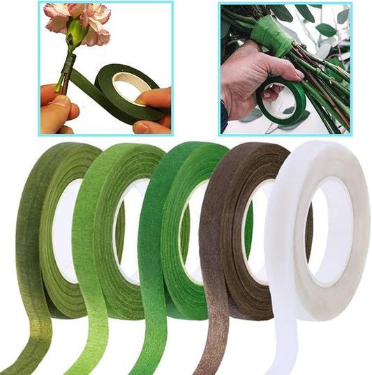 Floral Arrangement Tool Kit, Woohome 2 Style Tape Stem Wrap, 2 Style Floral Wire, Wire Cutter, Scissors and Head Pins for Wedding Bouquet DIY