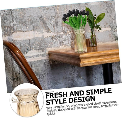 TOYANDONA Nordic Style Glass Vase Amber Hydroponic Bottle Decorative Flower Container for Desktop Home Office Festival Display with Premium Craftsmanship and Modern Minimalist Design